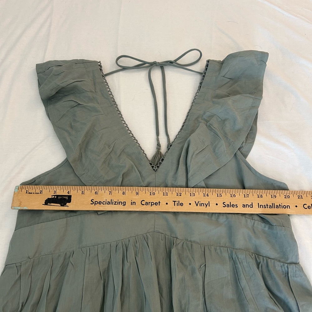 Anthropologie sage green Crochet Trim dress - Picture 10 of 11